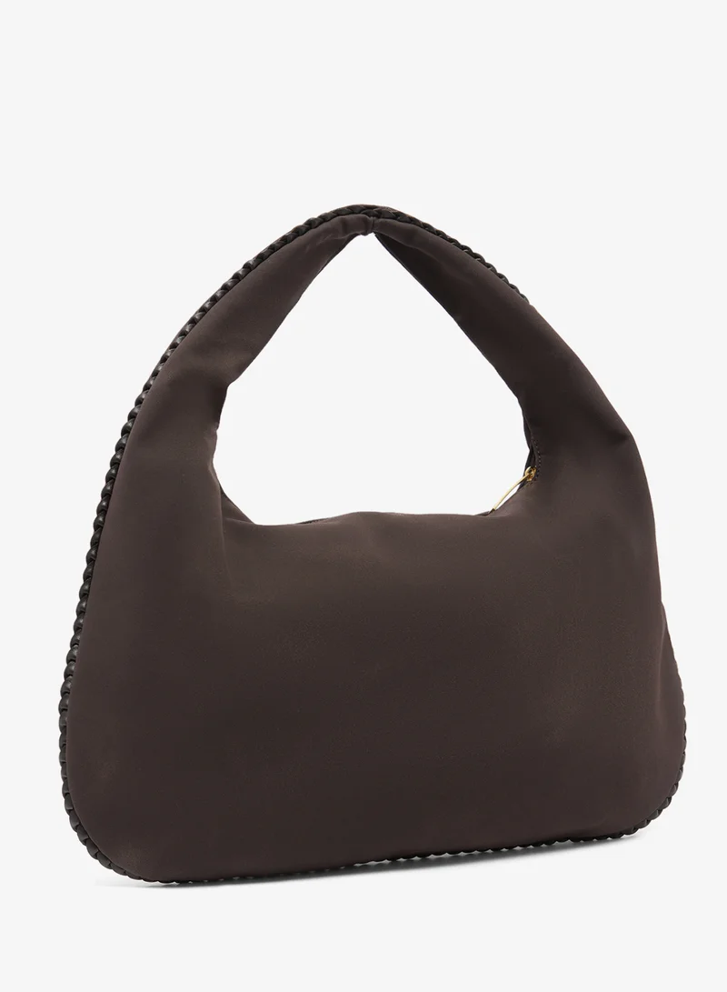 ايلا Suede Slouch Shoulder Bag With Bead Detailing
